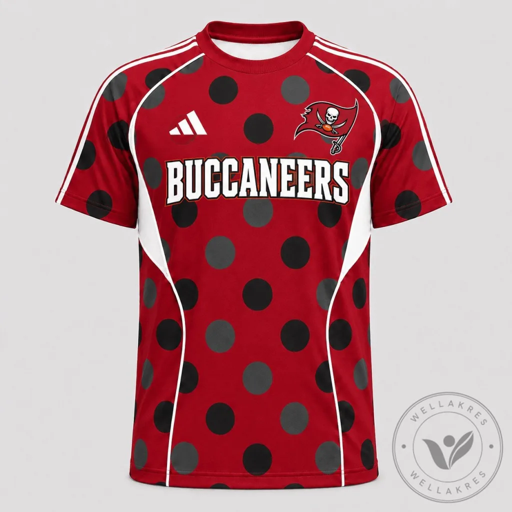 Tampa Bay Buccaneers Polka Dot Red and Black Football Jersey Tampa Bay Buccaneers Polka Dot Red and Black Football Jersey