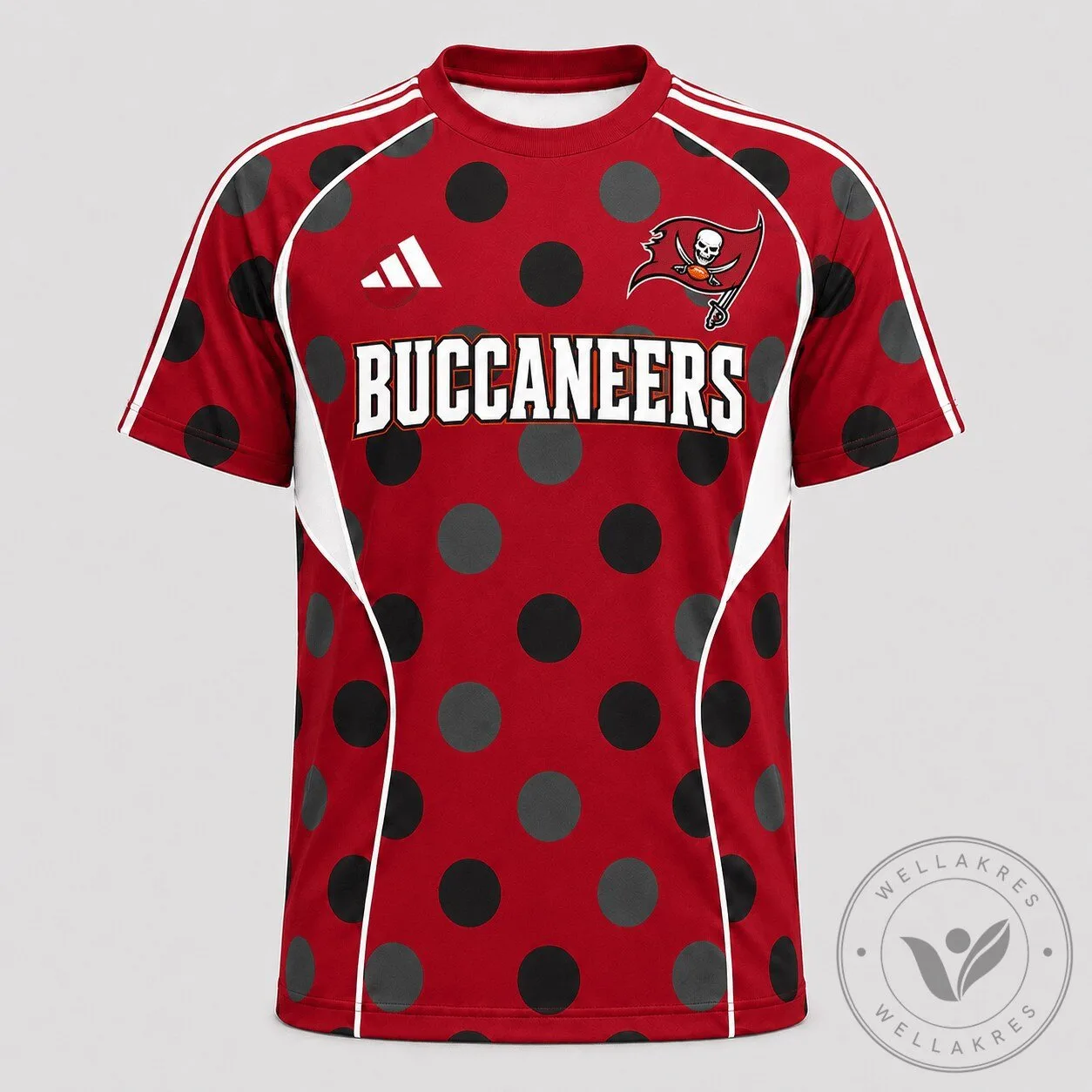 Tampa Bay Buccaneers Polka Dot Red and Black Football Jersey