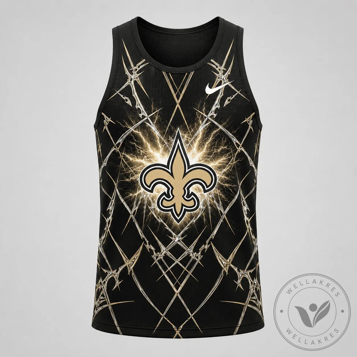 New Orleans Saints Dynamic Graphic Black and Gold Tank Top