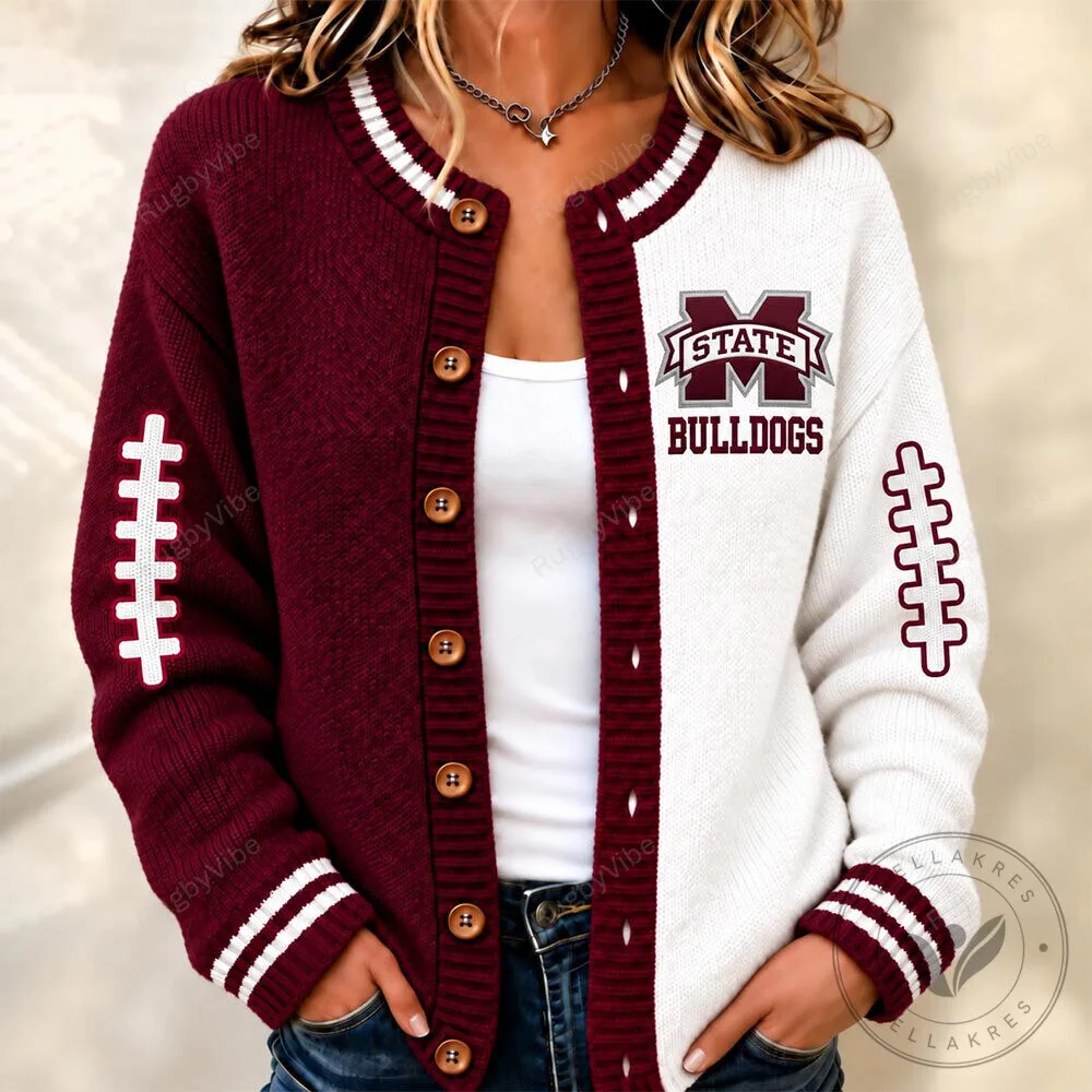 Mississippi State Bulldogs Football Team Cardigan Sweater