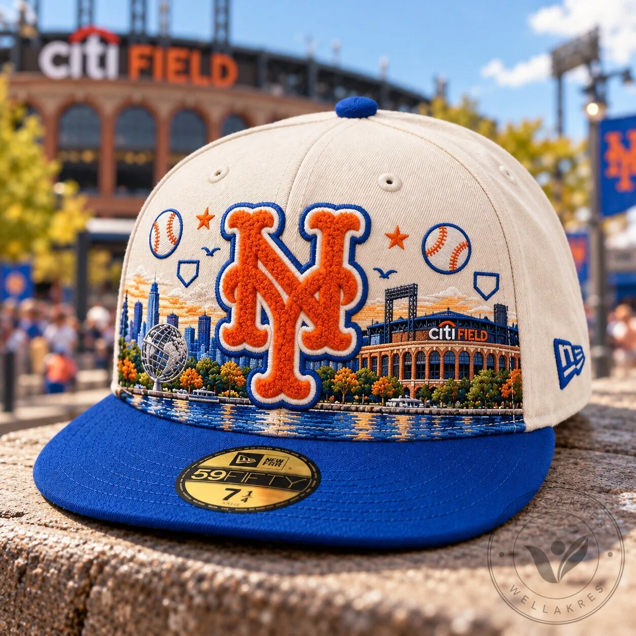 New York Mets Citi Field Skyline Embroidered Baseball Cap Hat