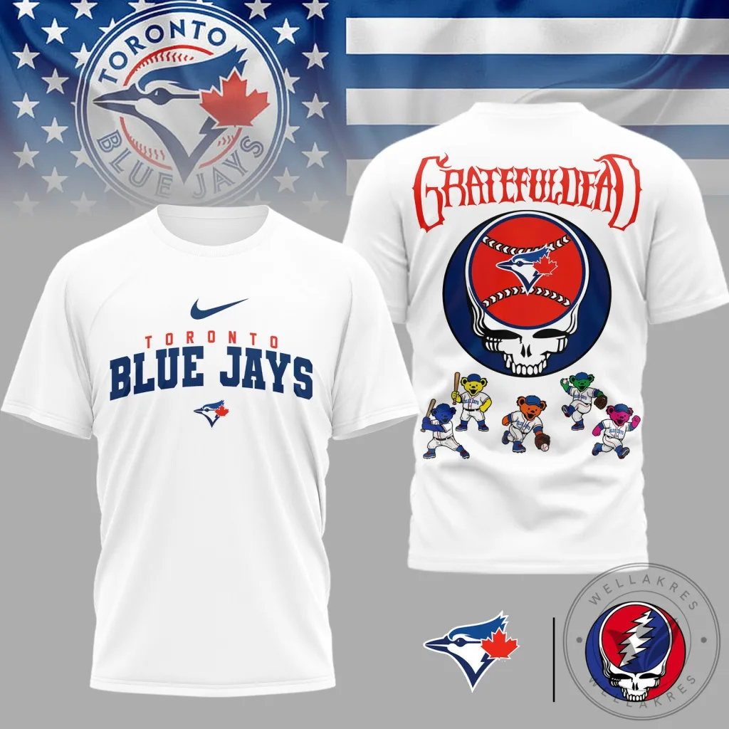 Toronto Blue Jays Grateful Dead Baseball Blue Jays Shirt 54 Toronto Blue Jays Grateful Dead Baseball Blue Jays Shirt
