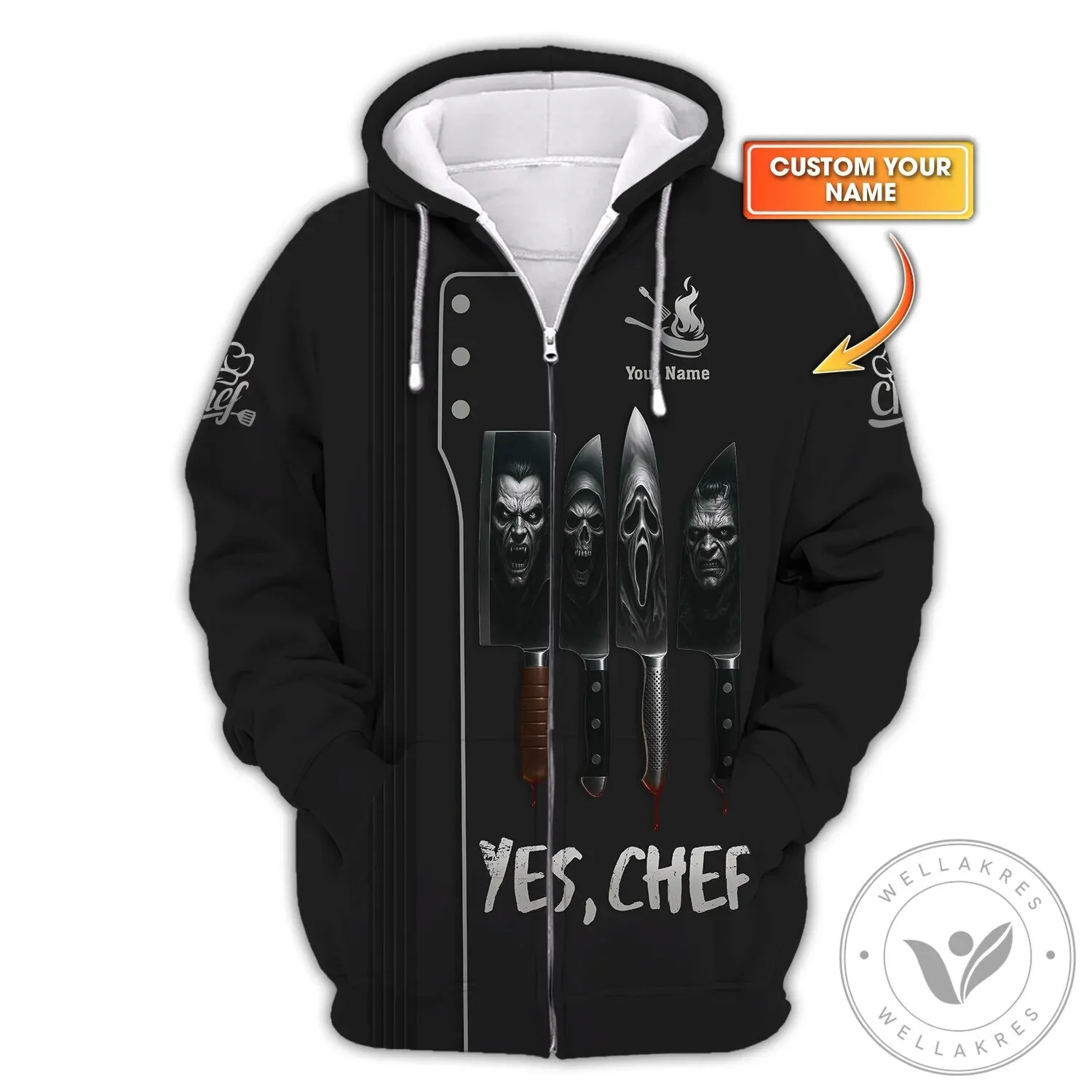 Yes Chef Halloween Lover Shirt, Scary Knife Chef Horror Uniform T-Shirt 11 Yes Chef Halloween Lover Shirt, Scary Knife Chef Horror Uniform T-Shirt