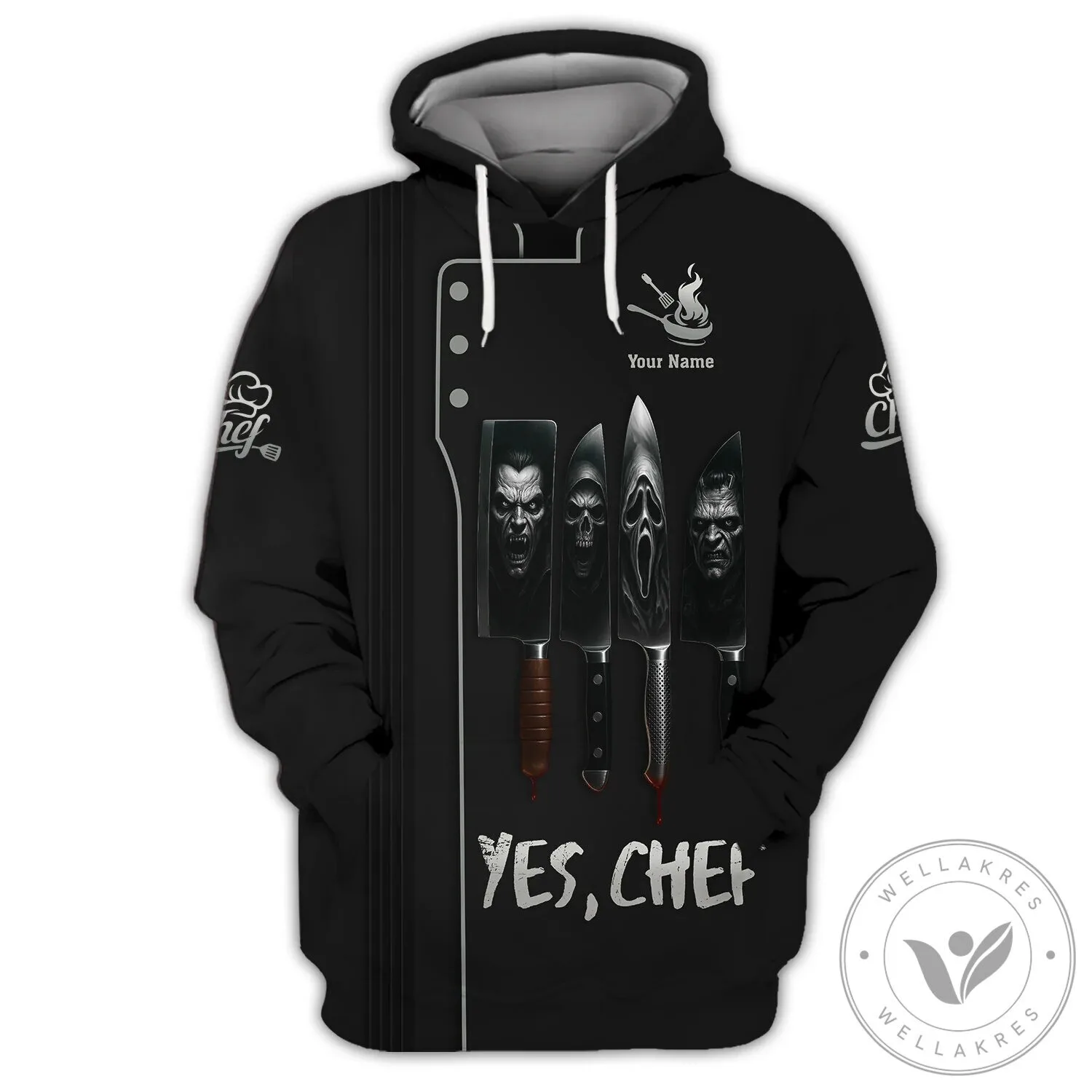 Yes Chef Halloween Lover Shirt, Scary Knife Chef Horror Uniform T-Shirt 12 Yes Chef Halloween Lover Shirt, Scary Knife Chef Horror Uniform T-Shirt