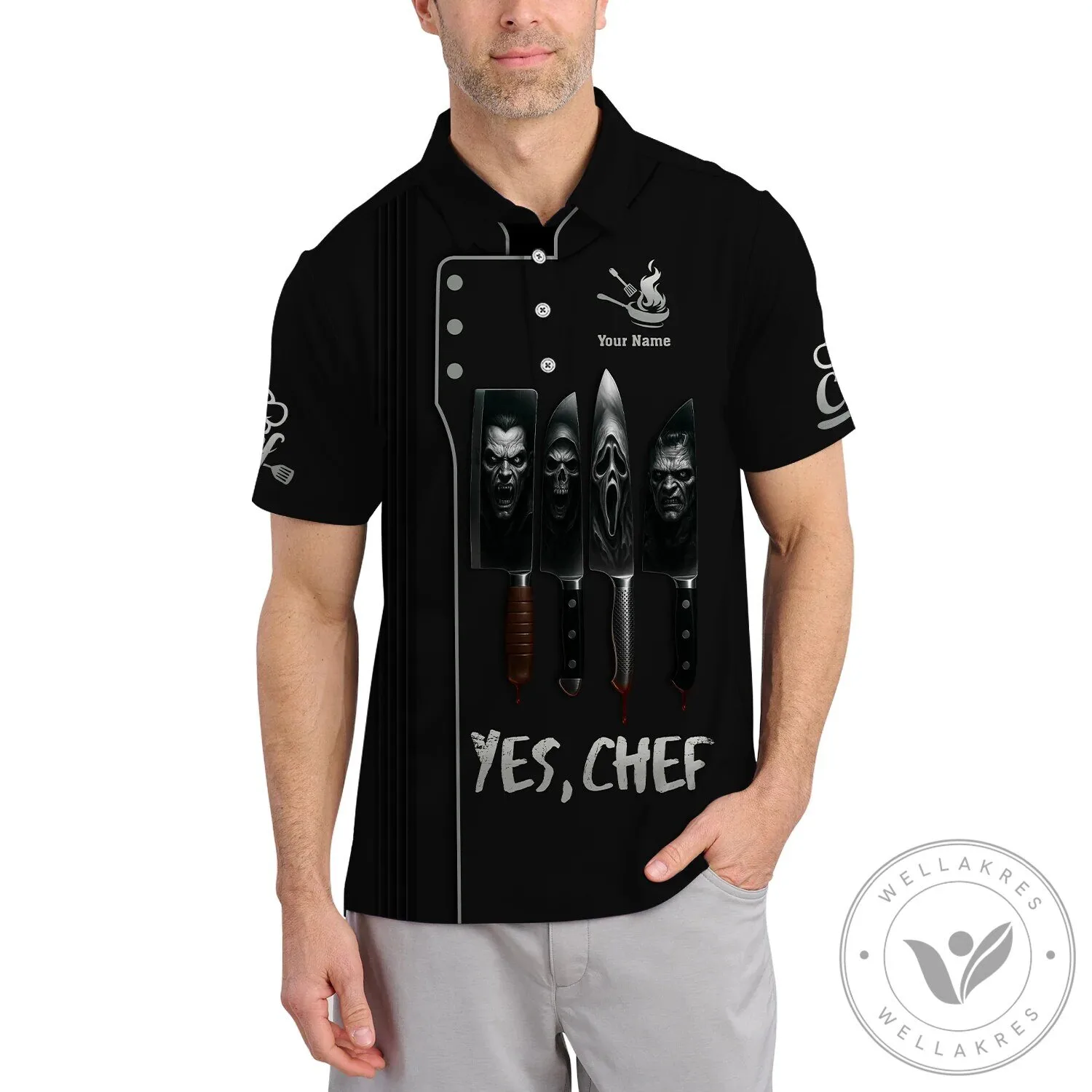 Yes Chef Halloween Lover Shirt, Scary Knife Chef Horror Uniform T-Shirt 13 Yes Chef Halloween Lover Shirt, Scary Knife Chef Horror Uniform T-Shirt