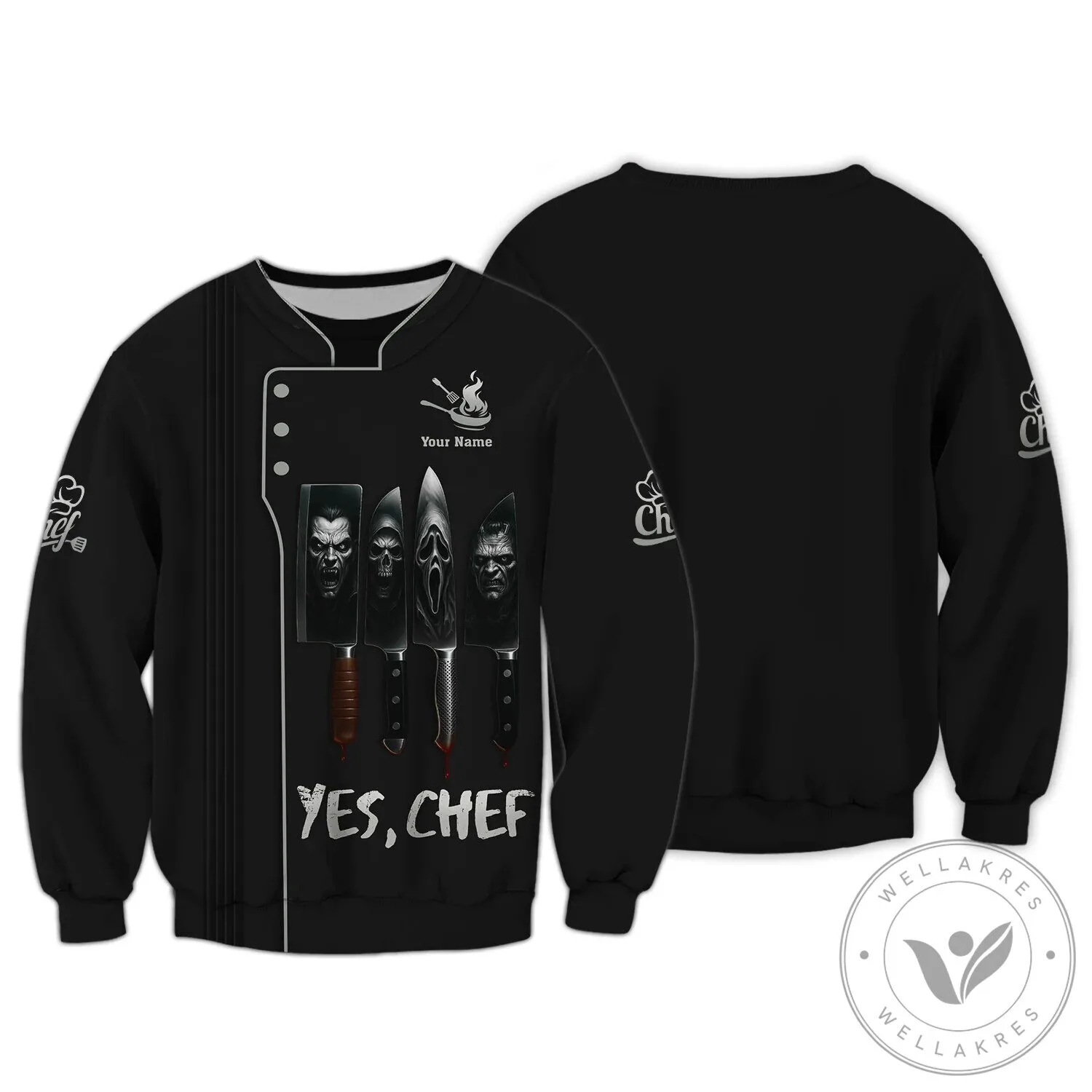 Yes Chef Halloween Lover Shirt, Scary Knife Chef Horror Uniform T-Shirt 15 Yes Chef Halloween Lover Shirt, Scary Knife Chef Horror Uniform T-Shirt