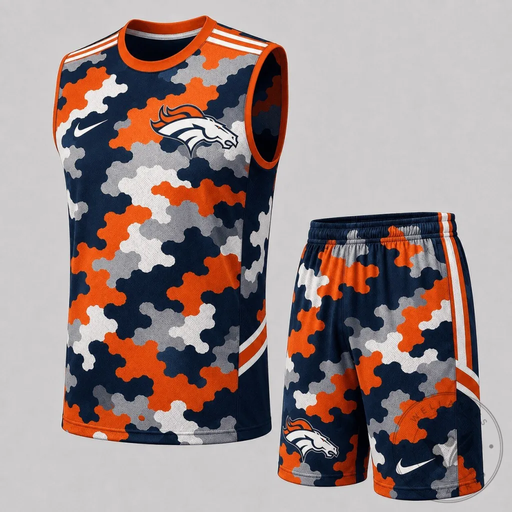 Denver Broncos Camouflage Pattern Sleeveless Tank Top Denver Broncos Camouflage Pattern Sleeveless Tank Top