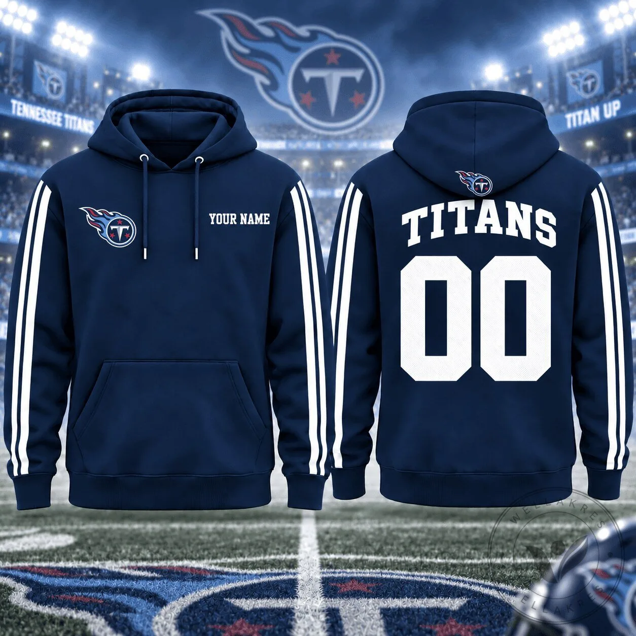 Tennessee Titans Personalized Name and Number NFL Football Hoodie