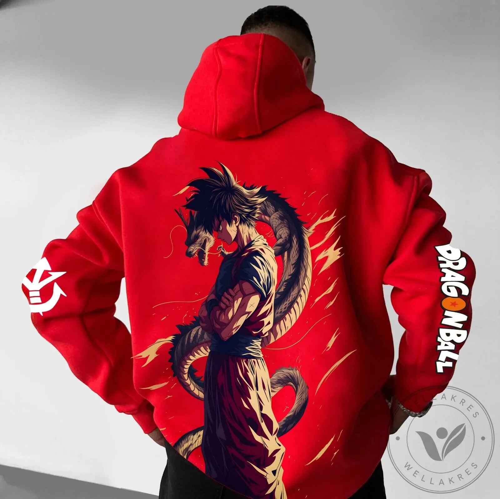 Dragon Ball Z Goku Super Saiyan Red Anime Graphic Hoodie Sweatshirt