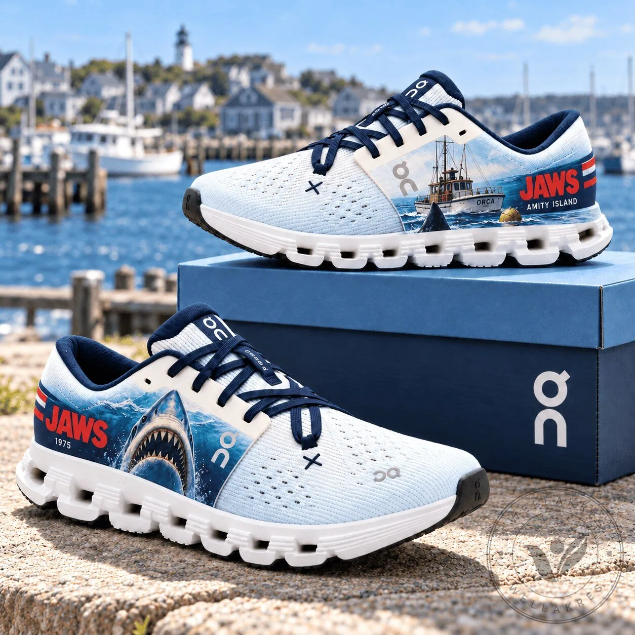 Jaws Movie Orca Boat Great White Shark Amity Island Running Shoes 2 Jaws Movie Orca Boat Great White Shark Amity Island Running Shoes