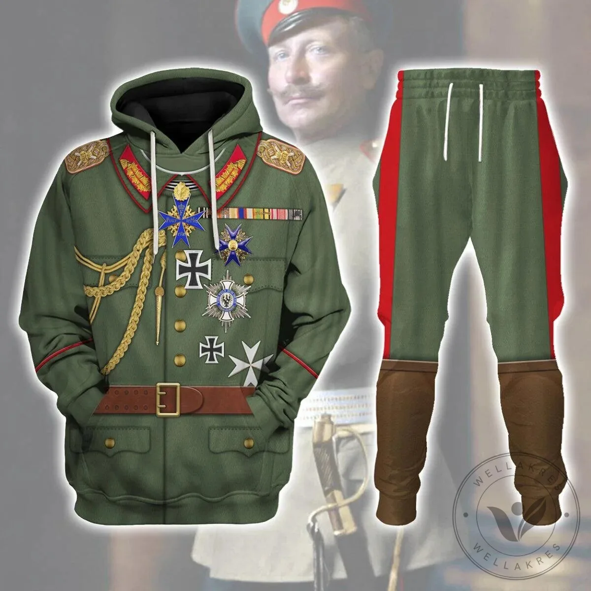 Kaiser Wilhelm II German Emperor Costume Hoodie and Pants Tracksuit