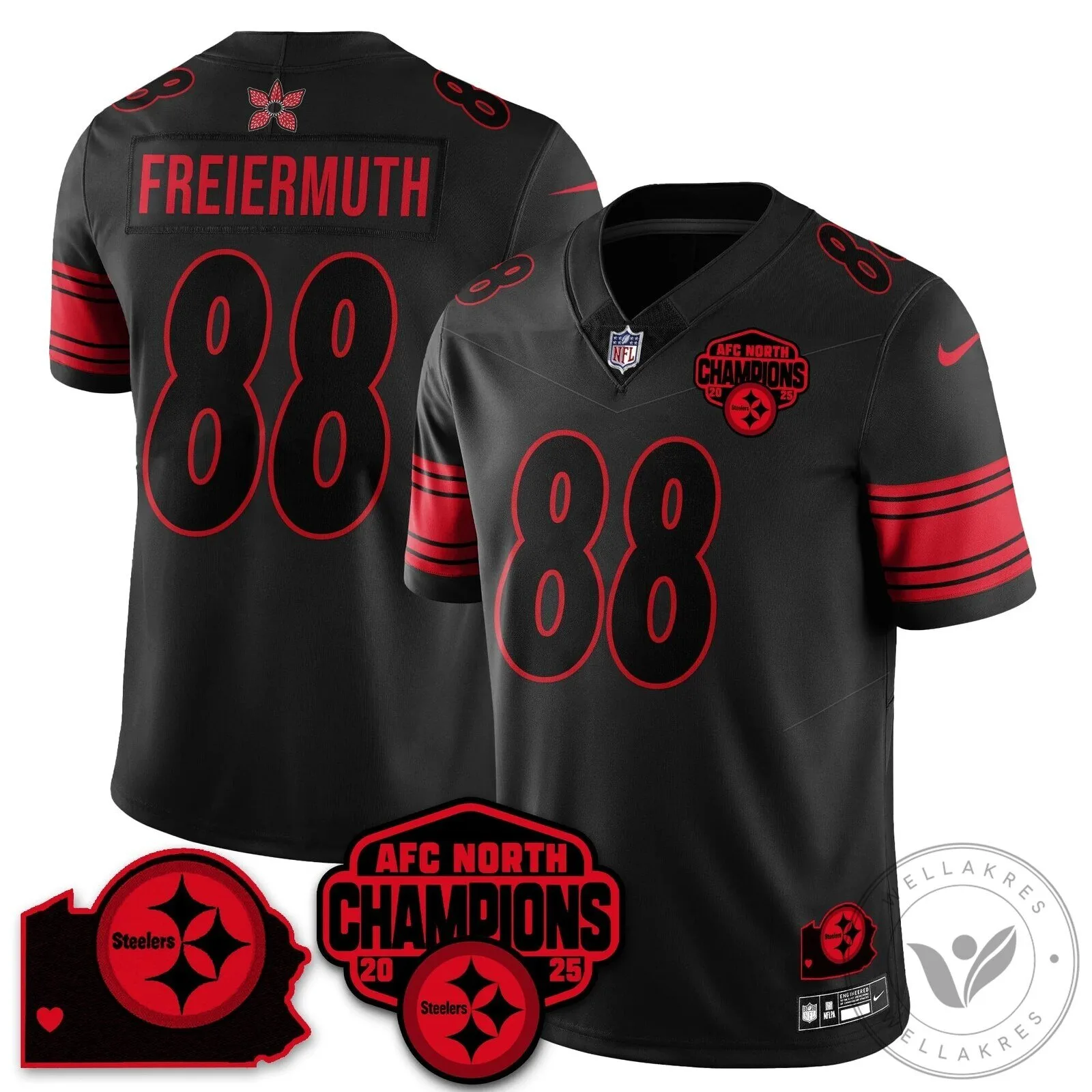 Pat Freiermuth 88 Jersey for Pittsburgh Steelers - AFC North Champions Edition