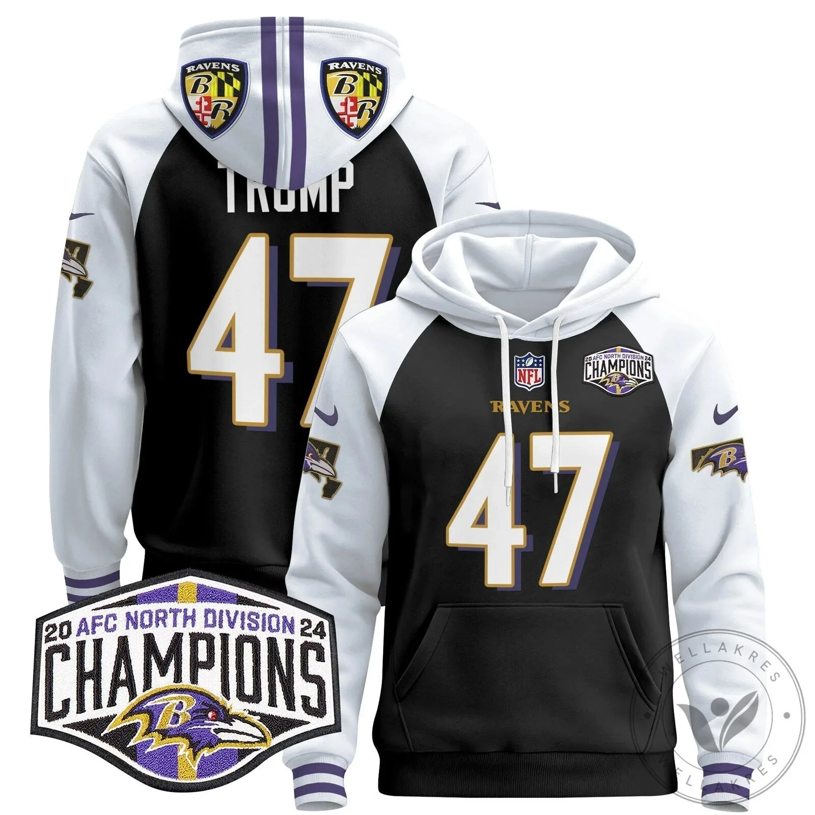 Baltimore Ravens 2024 AFC North Division Champions Henry 22 Hoodie 55 Baltimore Ravens 2024 AFC North Division Champions Henry 22 Hoodie