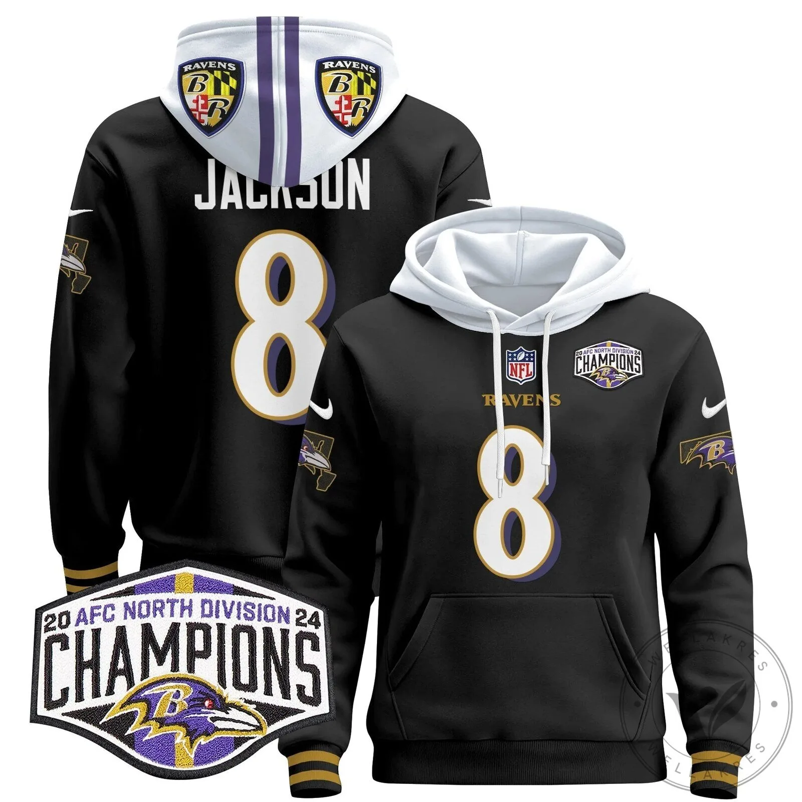 Baltimore Ravens 2024 AFC North Division Champions Henry 22 Hoodie 68 Baltimore Ravens 2024 AFC North Division Champions Henry 22 Hoodie