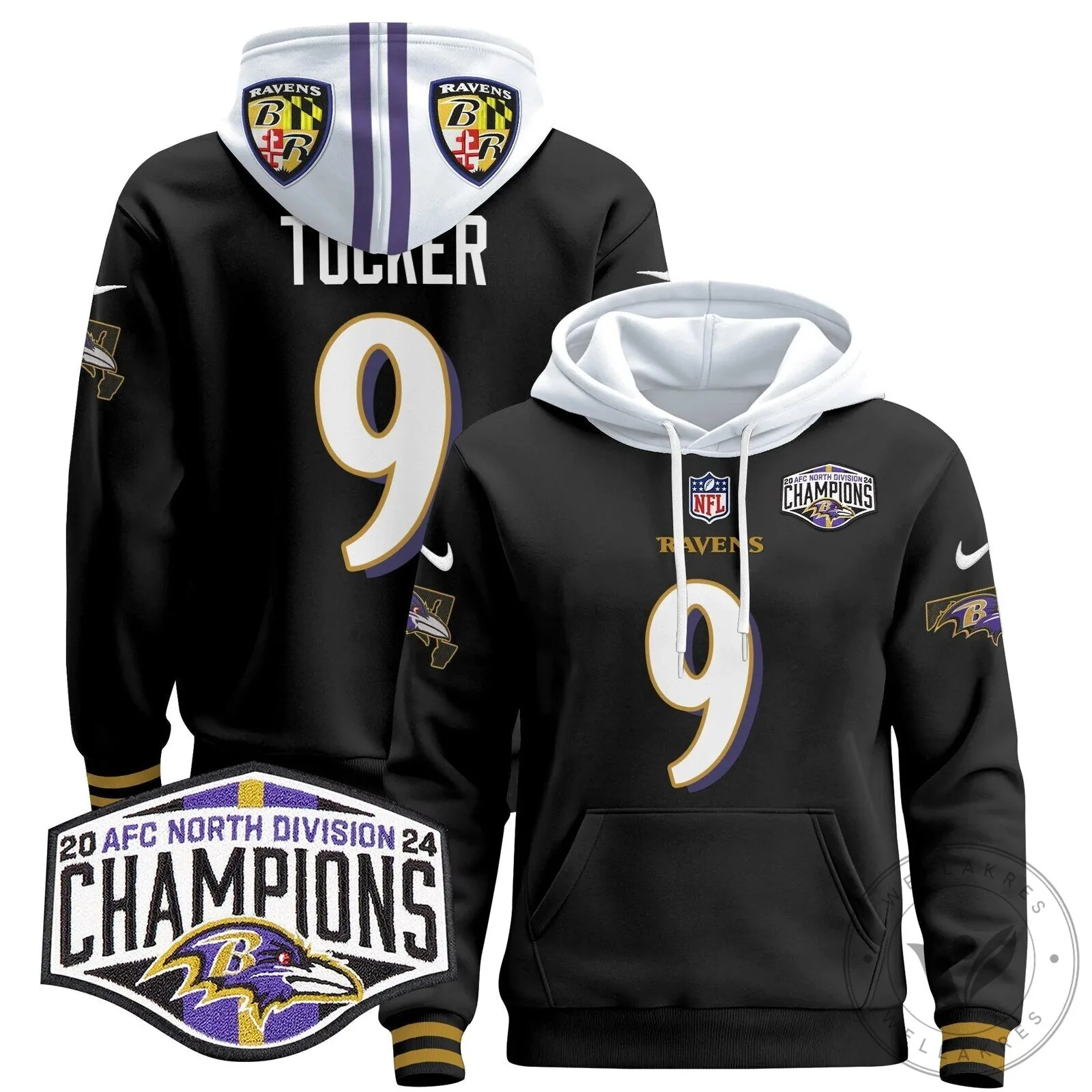 Baltimore Ravens 2024 AFC North Division Champions Henry 22 Hoodie 69 Baltimore Ravens 2024 AFC North Division Champions Henry 22 Hoodie