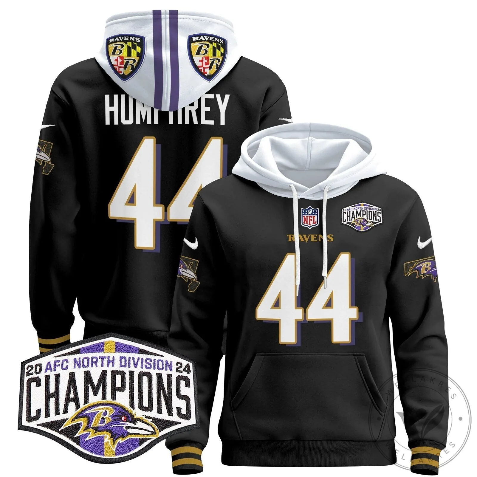 Baltimore Ravens 2024 AFC North Division Champions Henry 22 Hoodie 71 Baltimore Ravens 2024 AFC North Division Champions Henry 22 Hoodie