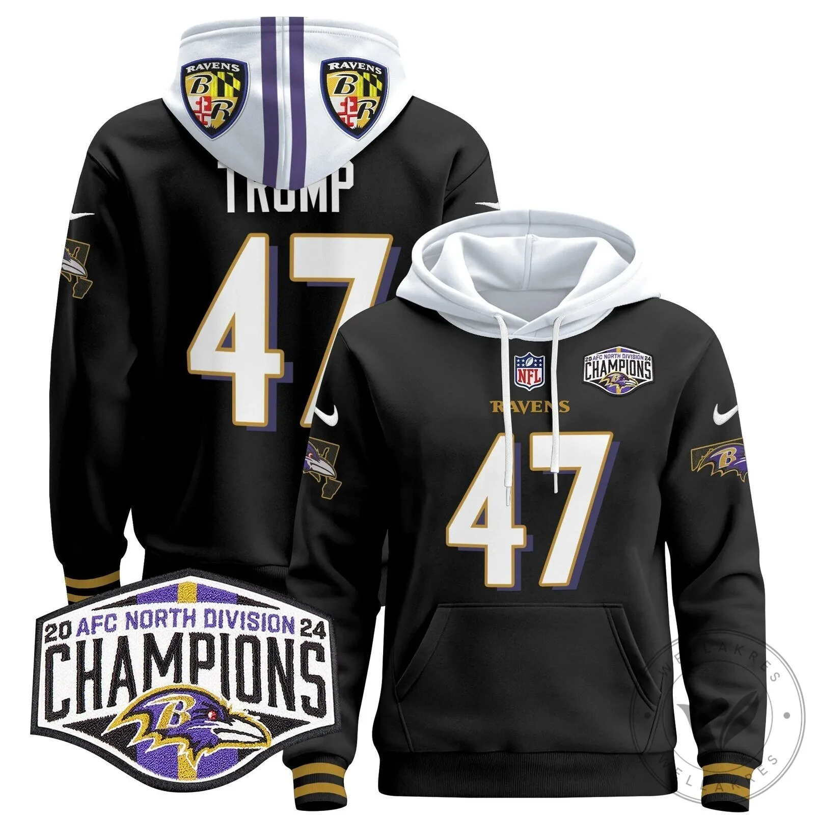 Baltimore Ravens 2024 AFC North Division Champions Henry 22 Hoodie 77 Baltimore Ravens 2024 AFC North Division Champions Henry 22 Hoodie