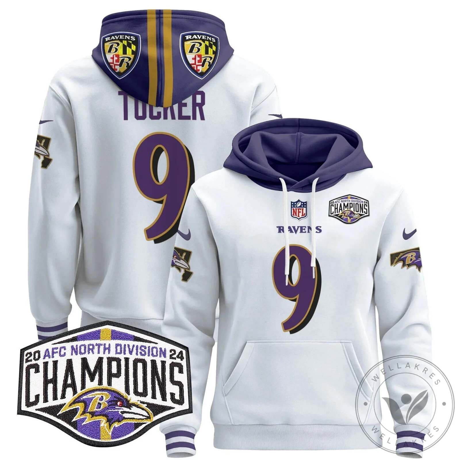 Baltimore Ravens 2024 AFC North Division Champions Henry 22 Hoodie 91 Baltimore Ravens 2024 AFC North Division Champions Henry 22 Hoodie