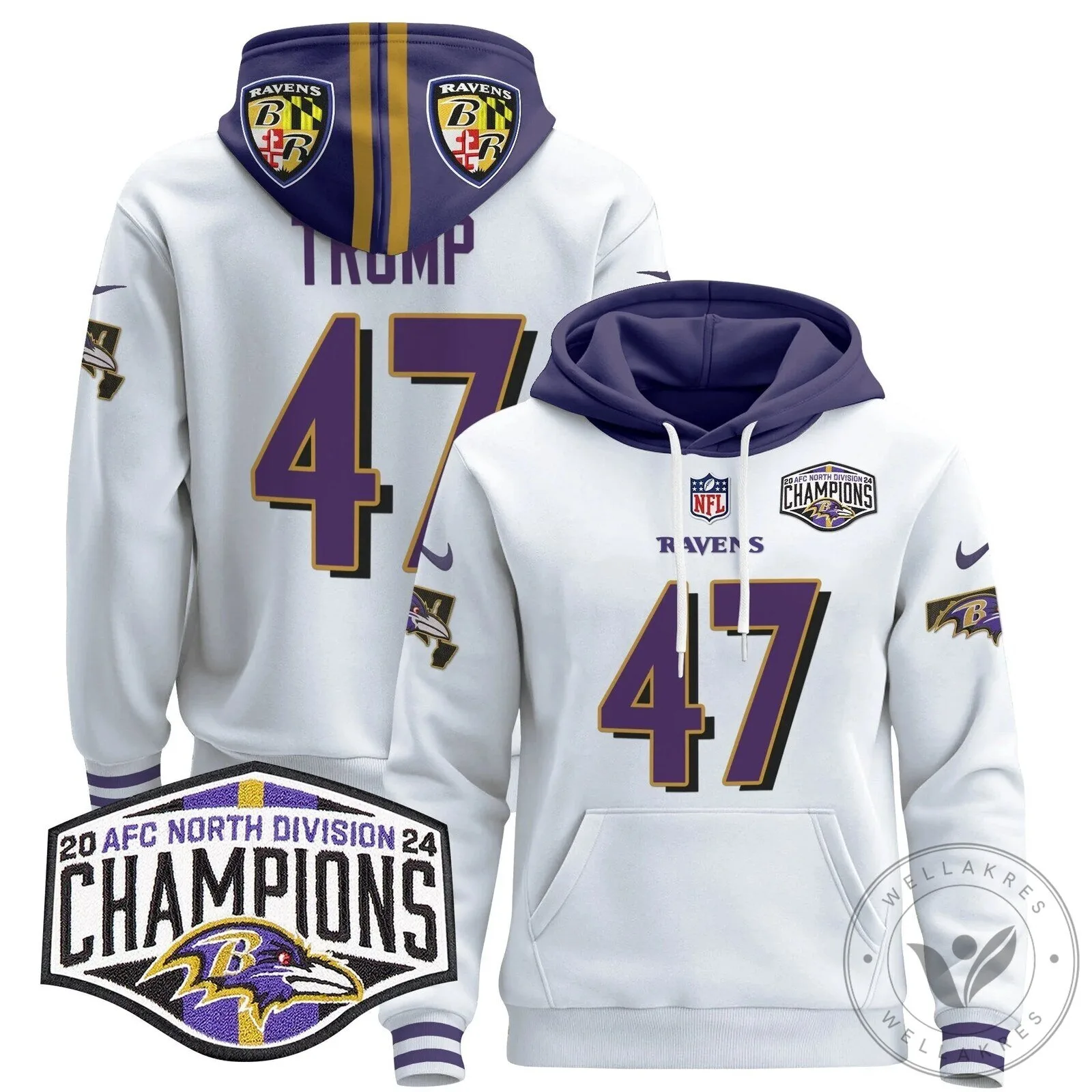 Baltimore Ravens 2024 AFC North Division Champions Henry 22 Hoodie 99 Baltimore Ravens 2024 AFC North Division Champions Henry 22 Hoodie