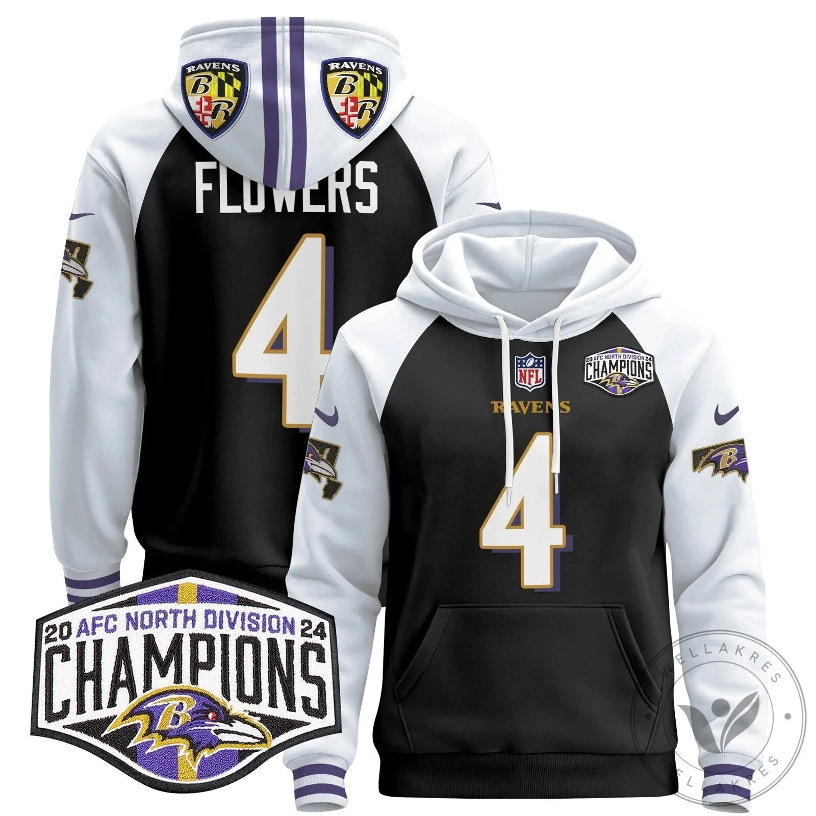 Baltimore Ravens 2024 AFC North Division Champions Henry 22 Hoodie 101 Baltimore Ravens 2024 AFC North Division Champions Henry 22 Hoodie