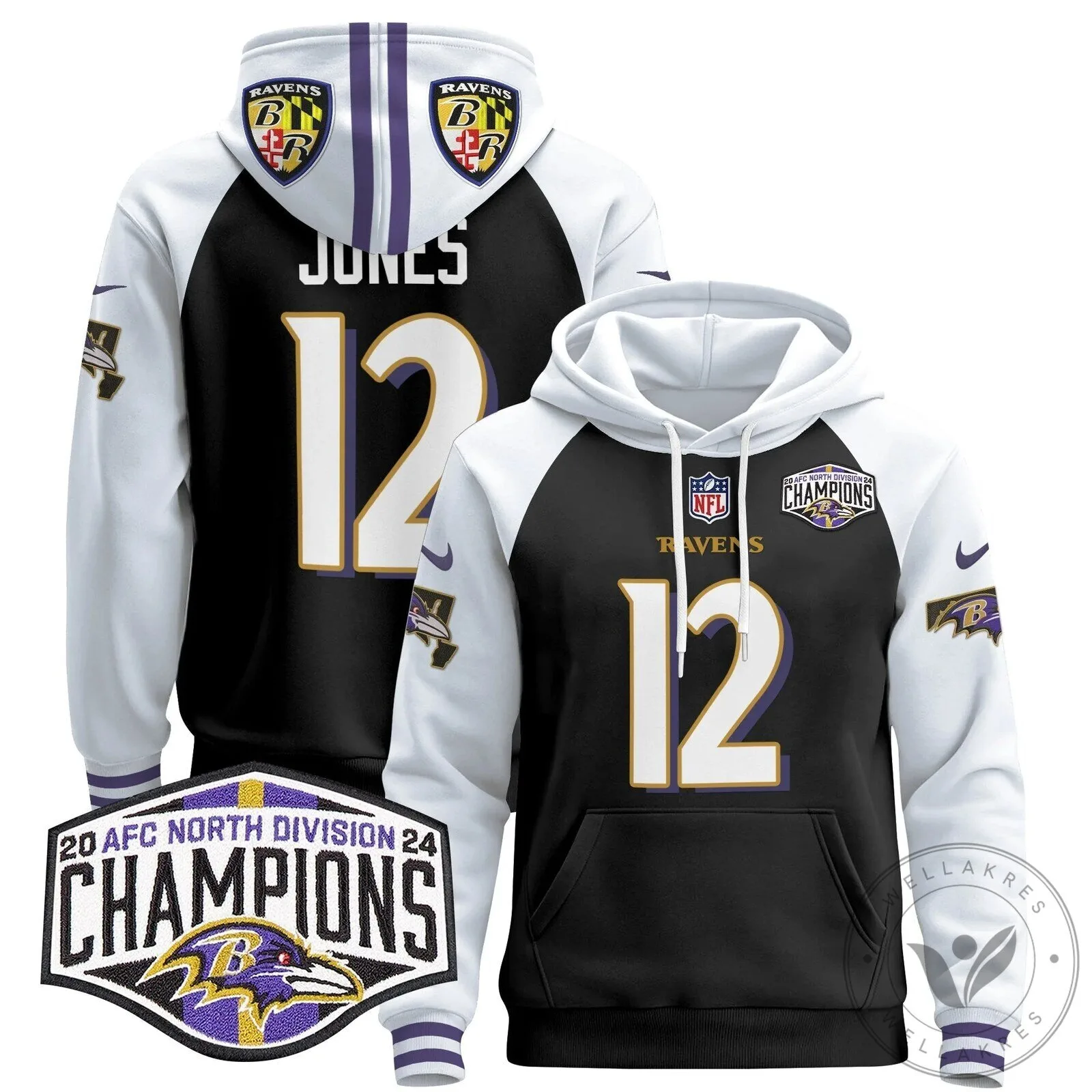 Baltimore Ravens 2024 AFC North Division Champions Henry 22 Hoodie 102 Baltimore Ravens 2024 AFC North Division Champions Henry 22 Hoodie
