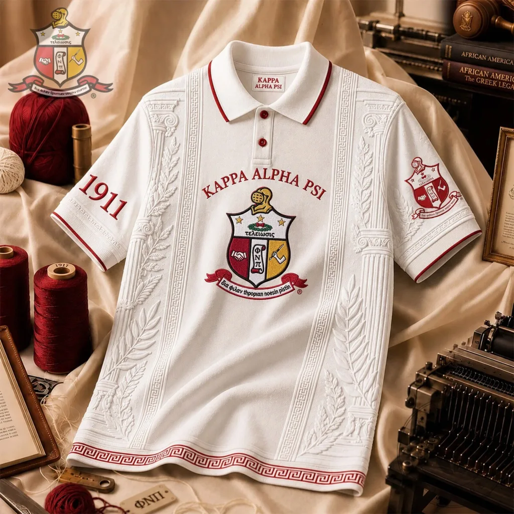 Embroidered Polo Shirt with Greek Letters for Kappa Alpha Psi Fraternity Embroidered Polo Shirt with Greek Letters for Kappa Alpha Psi Fraternity