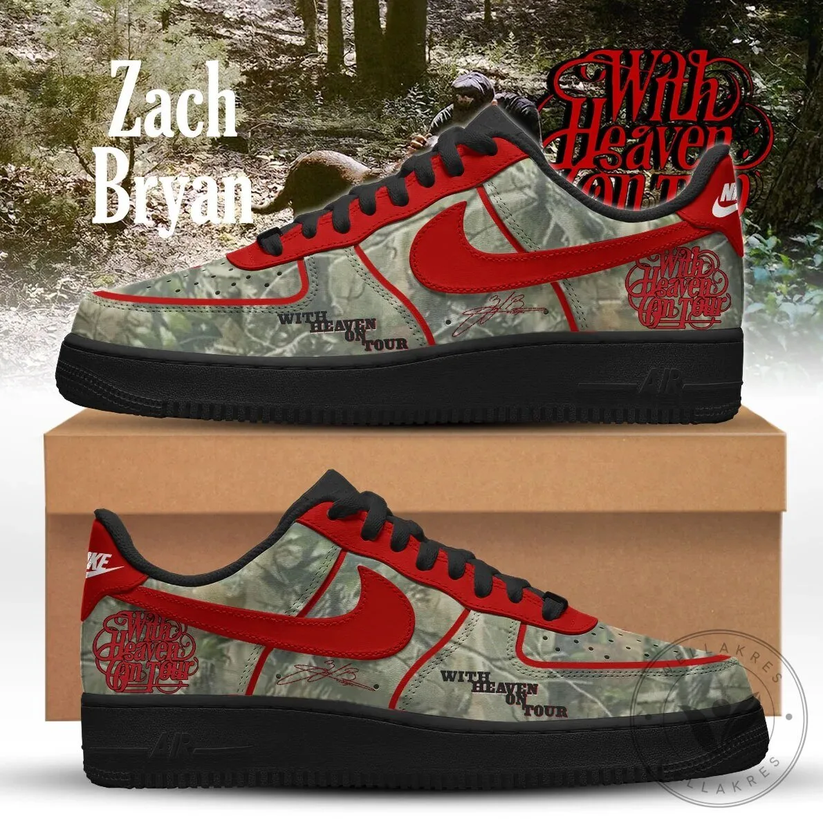 Zach Bryan With Heaven On Tour Camouflage Limited Edition Sneakers 1 Zach Bryan With Heaven On Tour Camouflage Limited Edition Sneakers