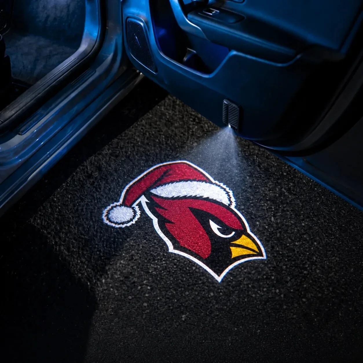 Arizona Cardinals Christmas Santa Hat Car Door Projector Light