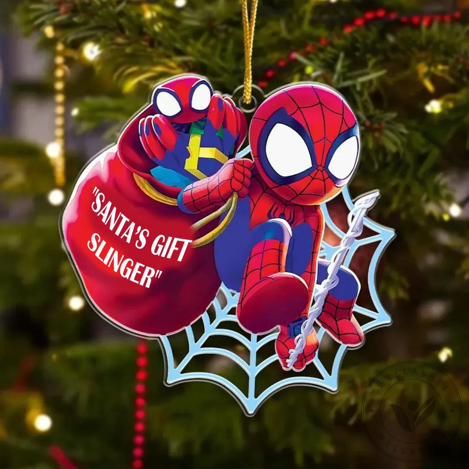 Spider-Man Christmas Ornament Santa's Gift Slinger