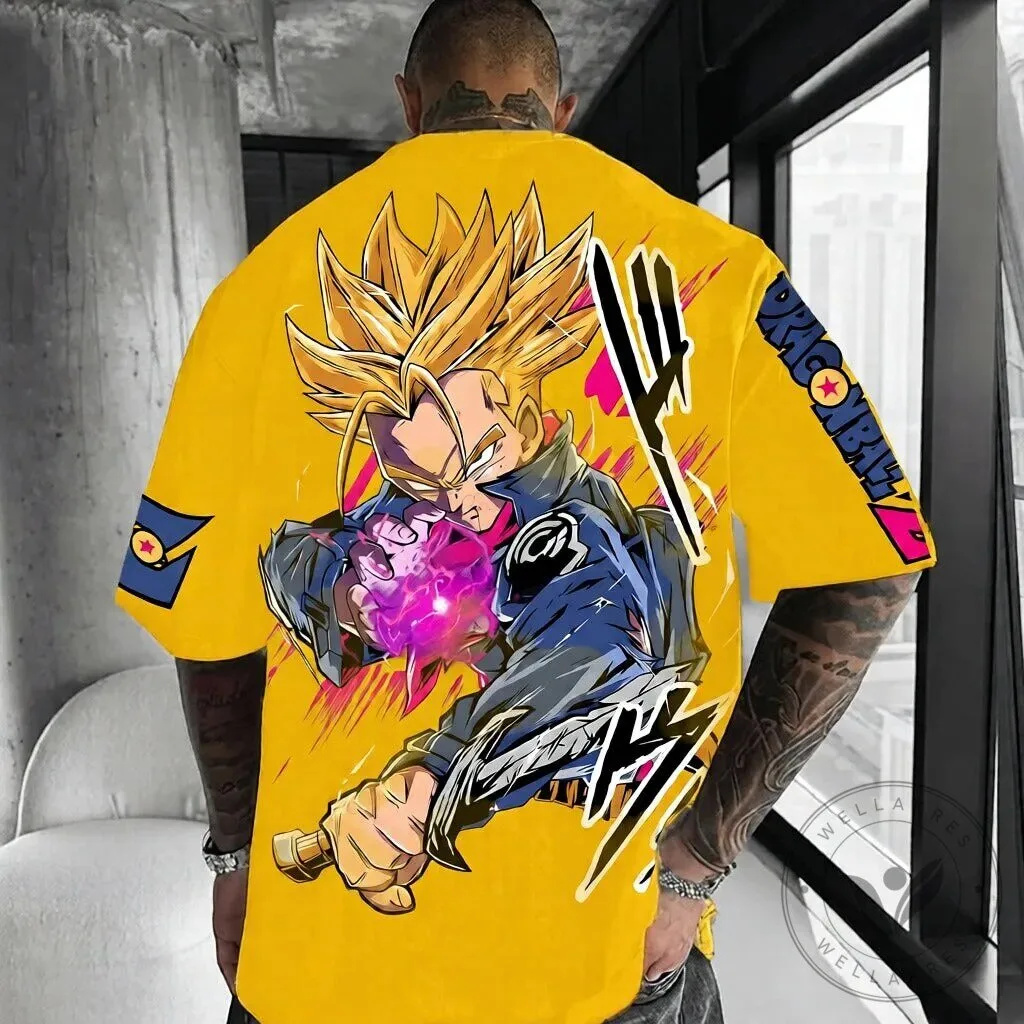 Dragon Ball Z Trunks Super Saiyan Anime Graphic Oversized T-Shirt