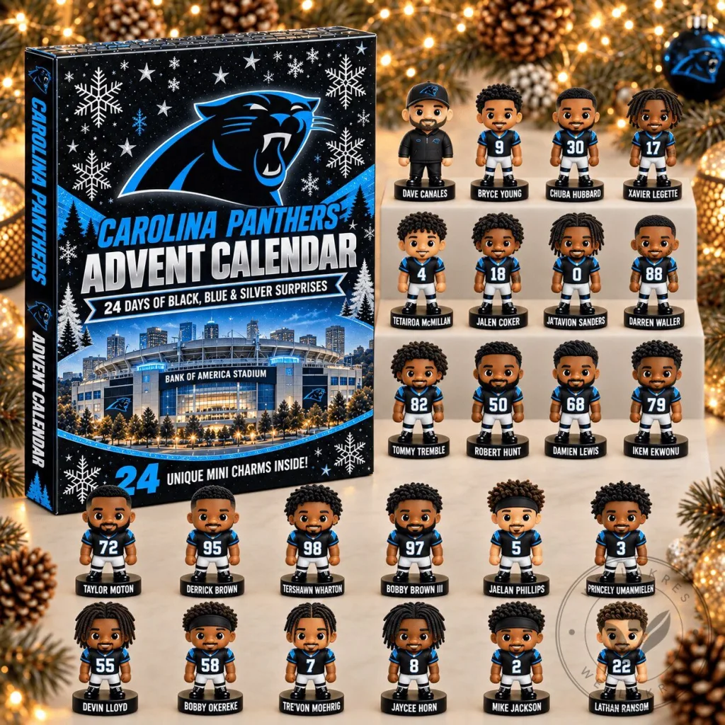 Carolina Panthers Football Team Advent Calendar 24 Mini Charms Carolina Panthers Football Team Advent Calendar 24 Mini Charms 2D