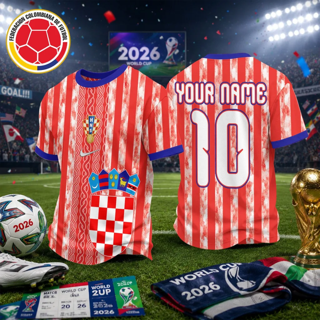 Croatia National Football Team 2026 World Cup Fan Jersey with Custom Name and Number