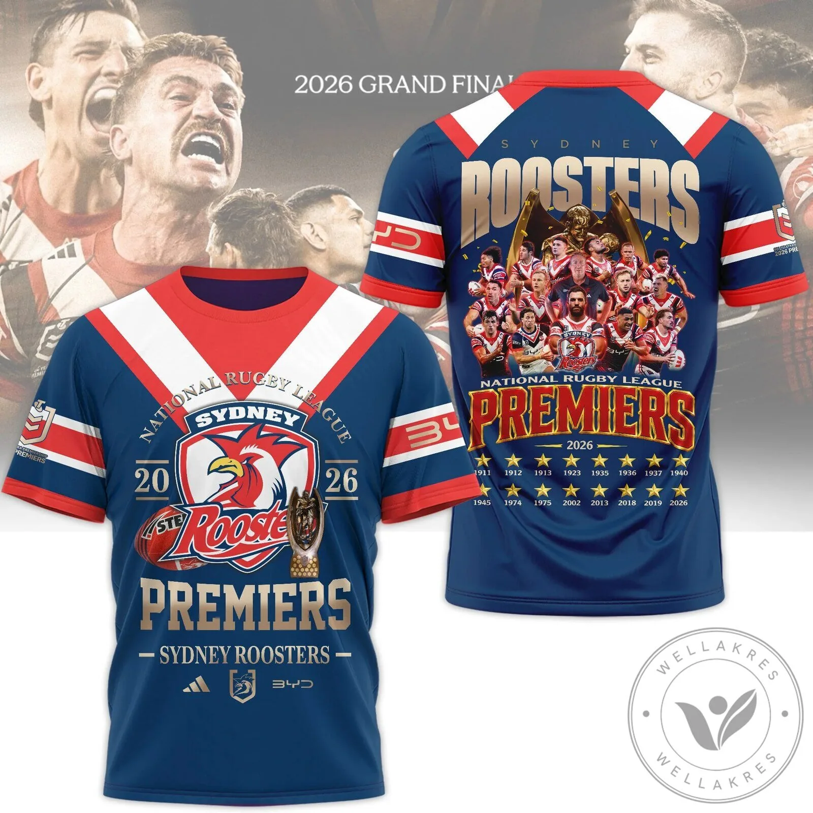 2026 Commemorative Jersey for Sydney Roosters - National Rugby League Premiers