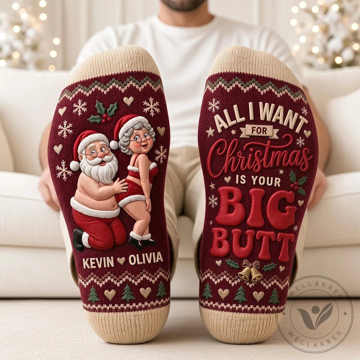 Personalized All I Want For Christmas Is Your Big Butt Socks