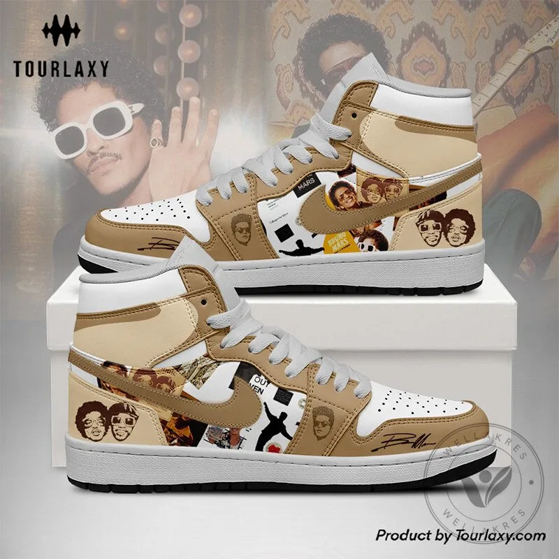 Bruno Mars Music Album Collage High-Top Sneakers 31 Bruno Mars Music Album Collage High-Top Sneakers