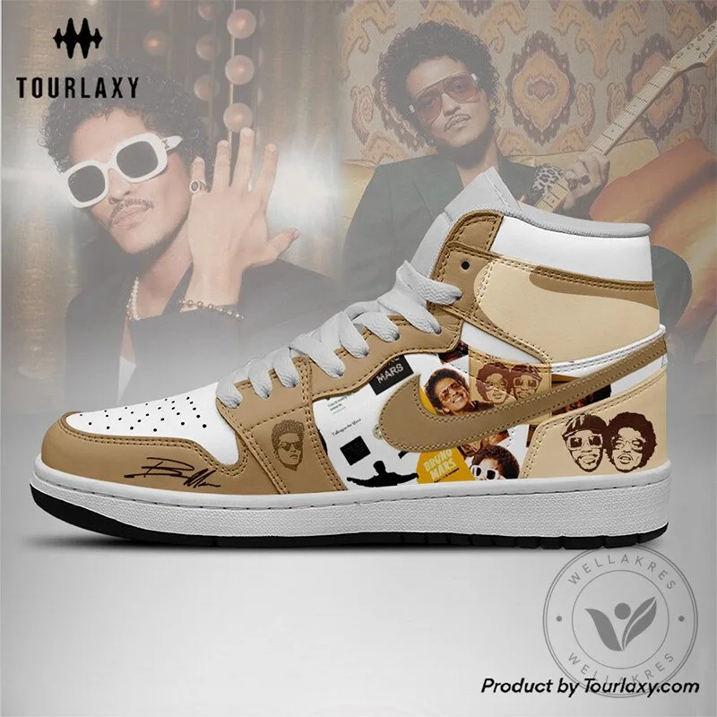 Bruno Mars Music Album Collage High-Top Sneakers 8 Bruno Mars Music Album Collage High-Top Sneakers