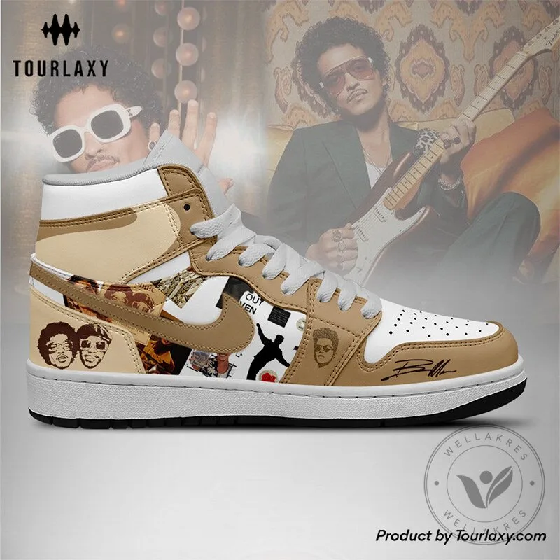 Bruno Mars Music Album Collage High-Top Sneakers 9 Bruno Mars Music Album Collage High-Top Sneakers