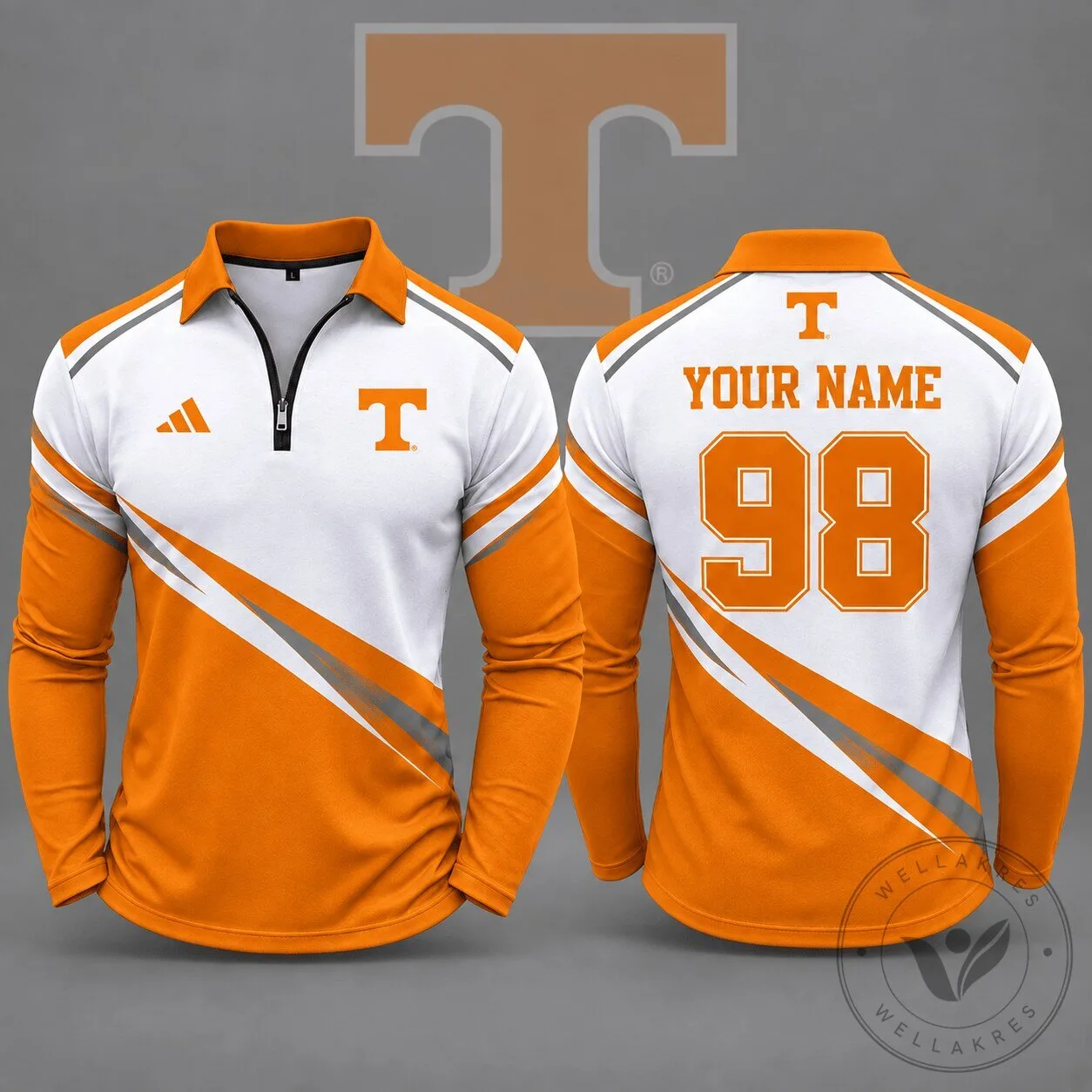 Tennessee Volunteers Personalized Elite Motion Quarter Zip Long Sleeve Polo Shirt