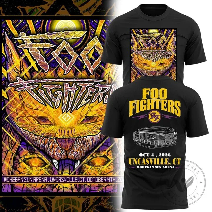 Foo Fighters Mohegan Sun Arena Uncasville Connecticut Concert Tour T-Shirt