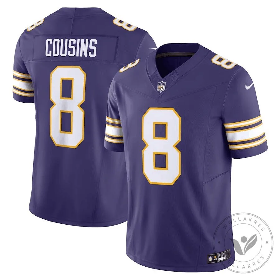 Minnesota Vikings Purple Jersey Number 8 for Kirk Cousins Football Fans 20 Minnesota Vikings Purple Jersey Number 8 for Kirk Cousins Football Fans