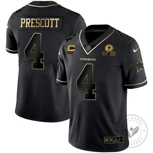 Dak Prescott Dallas Cowboys Black Gold Collection Football Jersey
