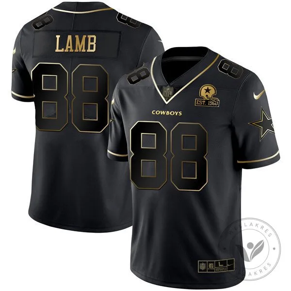 Dak Prescott Dallas Cowboys Black Gold Collection Football Jersey 43 Dak Prescott Dallas Cowboys Black Gold Collection Football Jersey