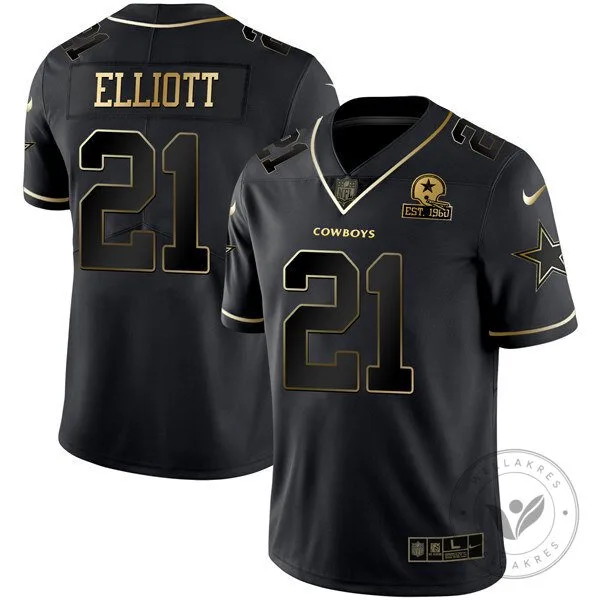 Dak Prescott Dallas Cowboys Black Gold Collection Football Jersey 44 Dak Prescott Dallas Cowboys Black Gold Collection Football Jersey