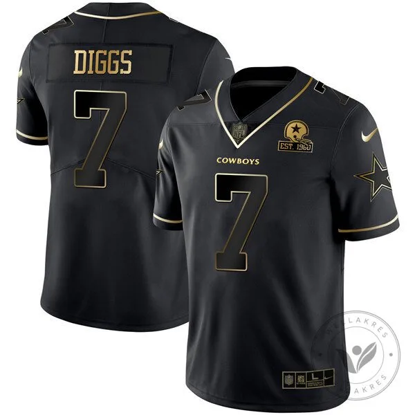 Dak Prescott Dallas Cowboys Black Gold Collection Football Jersey 45 Dak Prescott Dallas Cowboys Black Gold Collection Football Jersey
