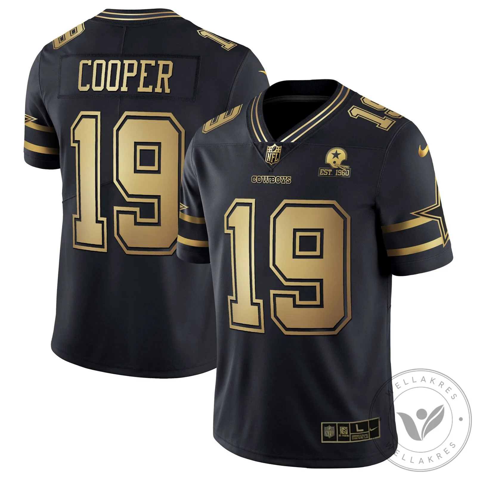 Dak Prescott Dallas Cowboys Black Gold Collection Football Jersey 48 Dak Prescott Dallas Cowboys Black Gold Collection Football Jersey