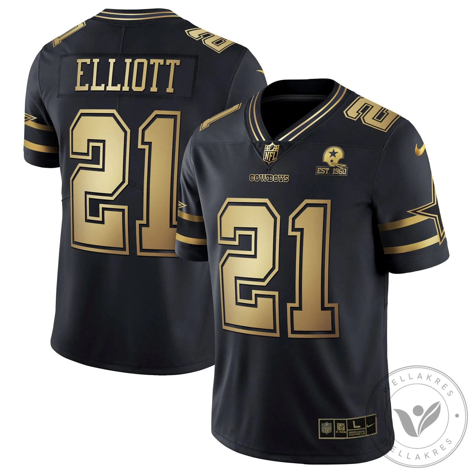 Dak Prescott Dallas Cowboys Black Gold Collection Football Jersey 50 Dak Prescott Dallas Cowboys Black Gold Collection Football Jersey
