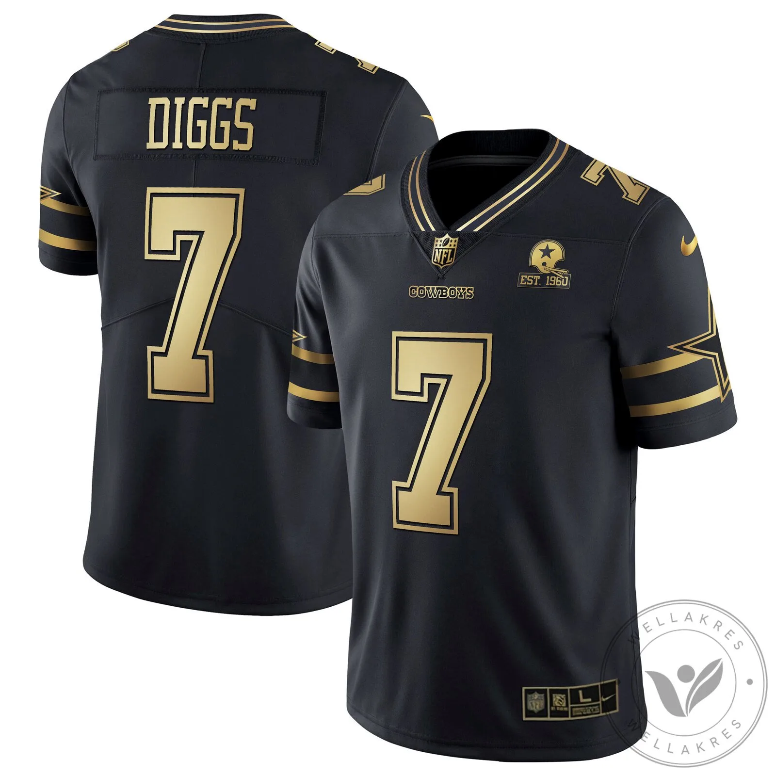 Dak Prescott Dallas Cowboys Black Gold Collection Football Jersey 51 Dak Prescott Dallas Cowboys Black Gold Collection Football Jersey
