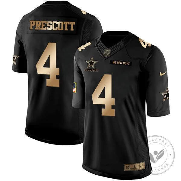 Dak Prescott Dallas Cowboys Black Gold Collection Football Jersey 52 Dak Prescott Dallas Cowboys Black Gold Collection Football Jersey