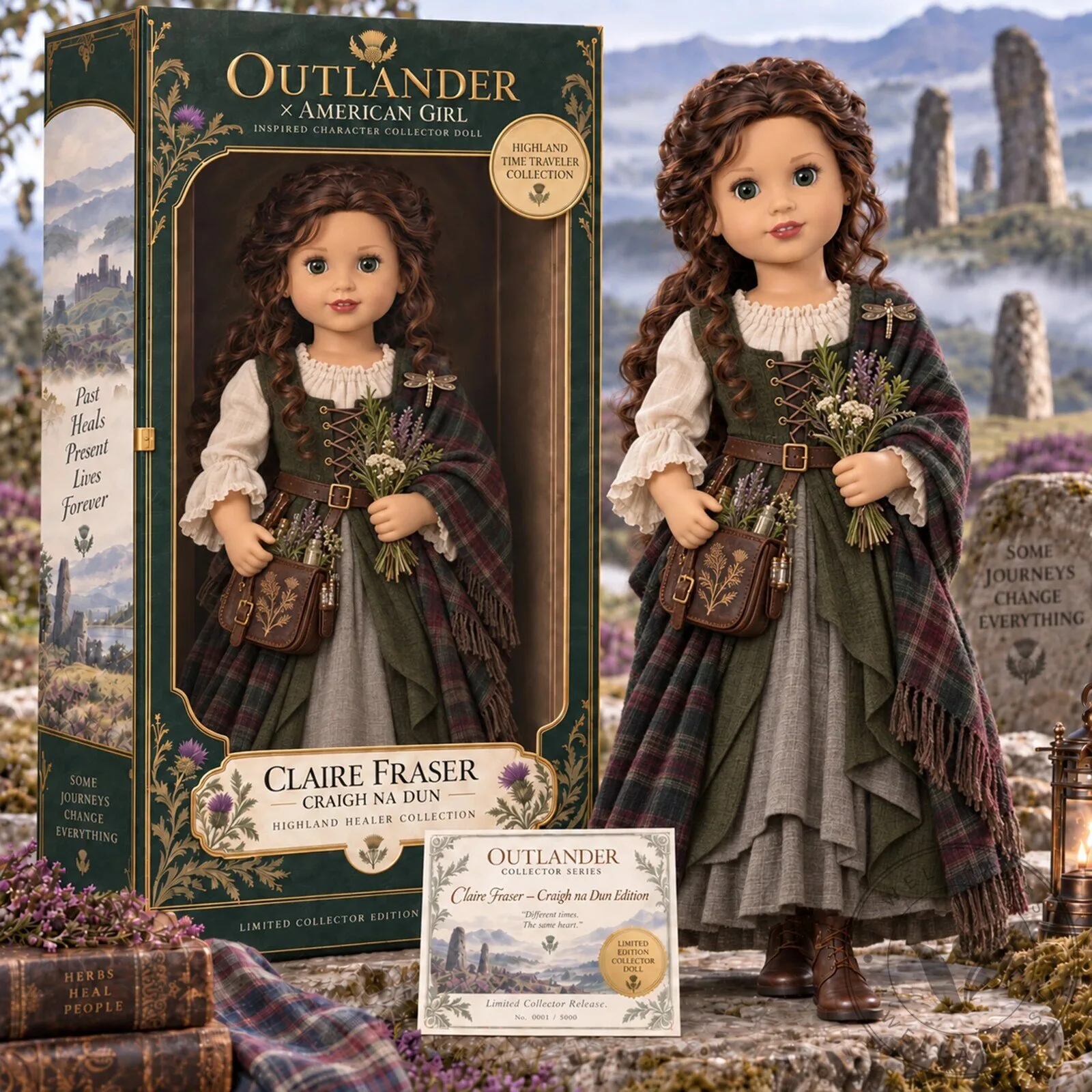 Outlander Claire Fraser Craigh Na Dun American Girl Inspired Collector Doll 1 Outlander Claire Fraser Craigh Na Dun American Girl Inspired Collector Doll