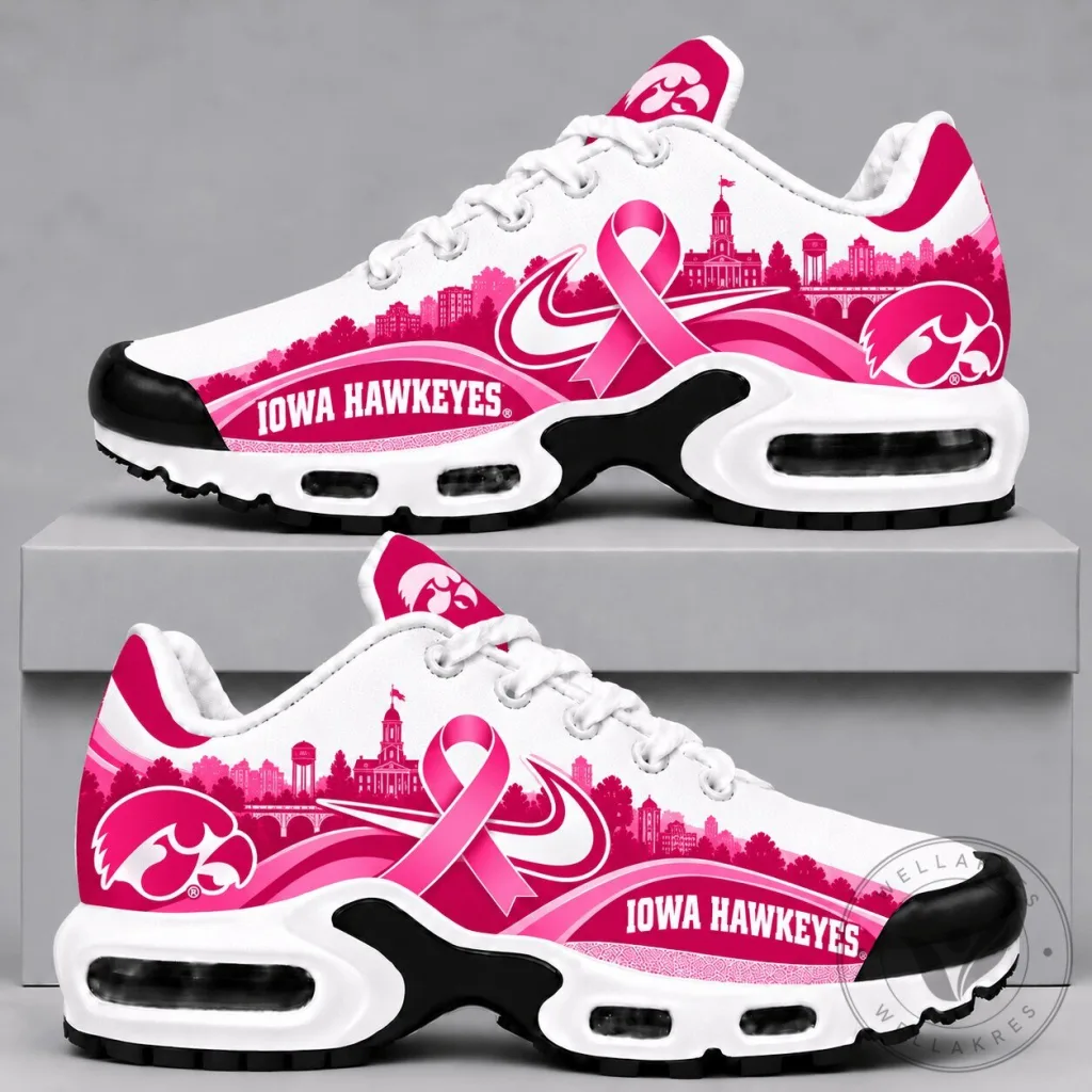 Pink Ribbon Sneakers for Breast Cancer Awareness by Iowa Hawkeyes Pink Ribbon Sneakers for Breast Cancer Awareness by Iowa Hawkeyes
